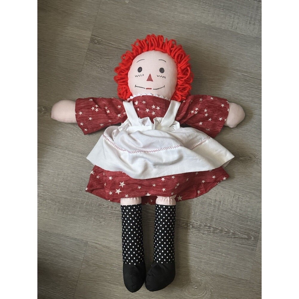 Handmade Raggedy Ann Doll with Dress Apron and Dress vintage